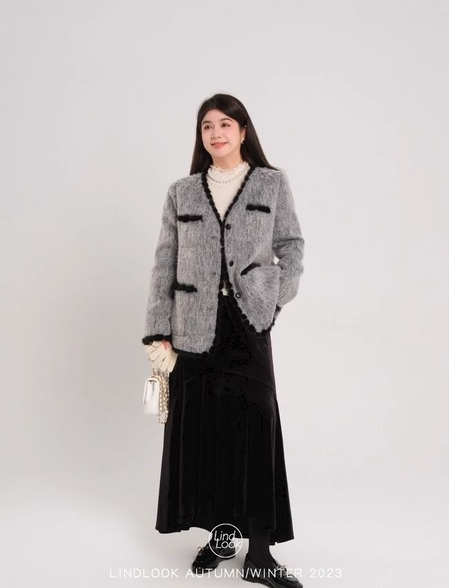 Plus cotton fat tops all-match thick coat for women