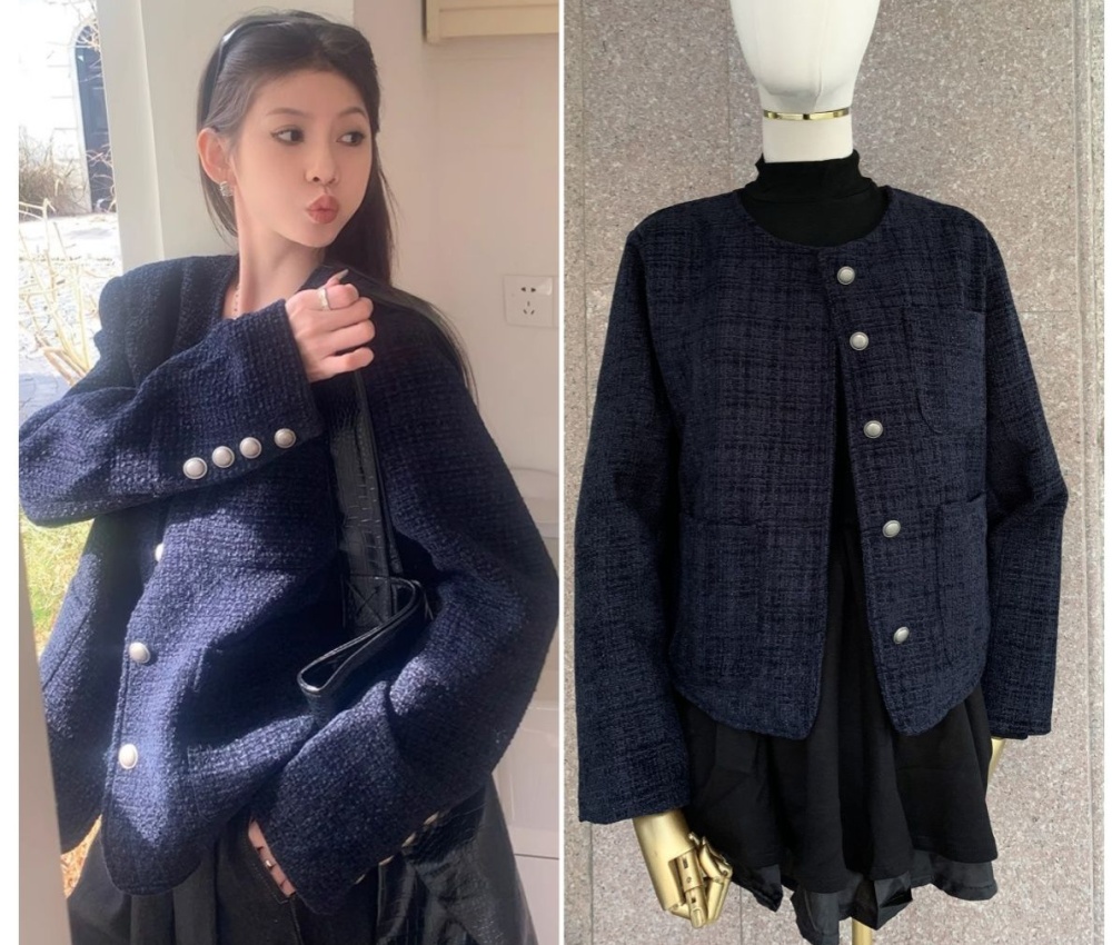 France style loose tops temperament chanelstyle coat