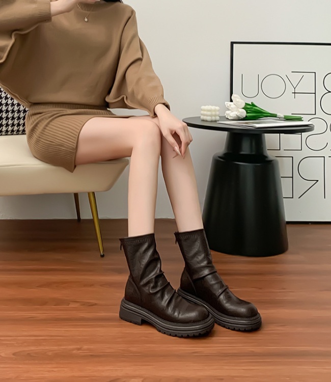 All-match low cylinder elasticity boots for women