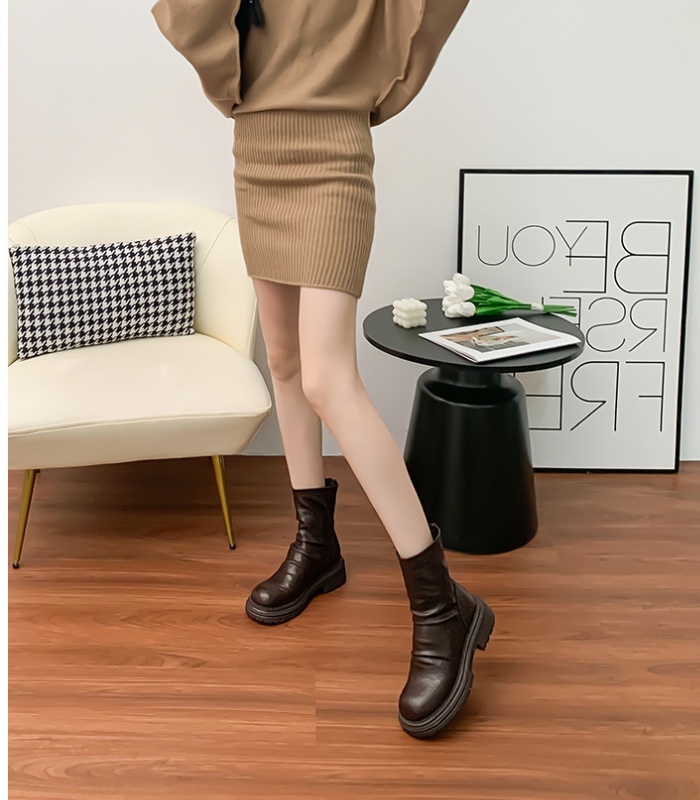 All-match low cylinder elasticity boots for women