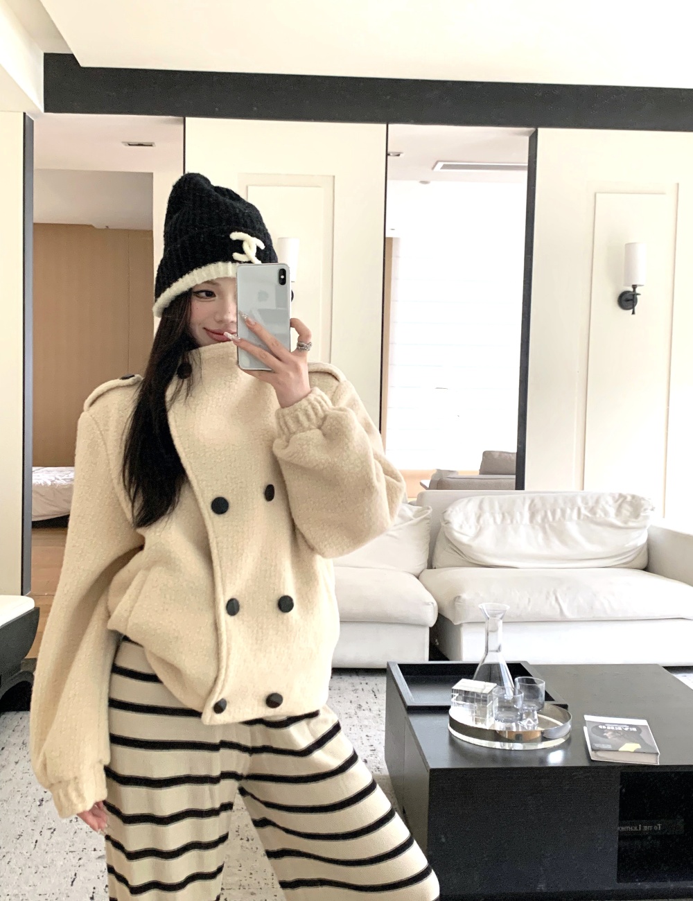 Thermal tender tops plush clip cotton coat for women