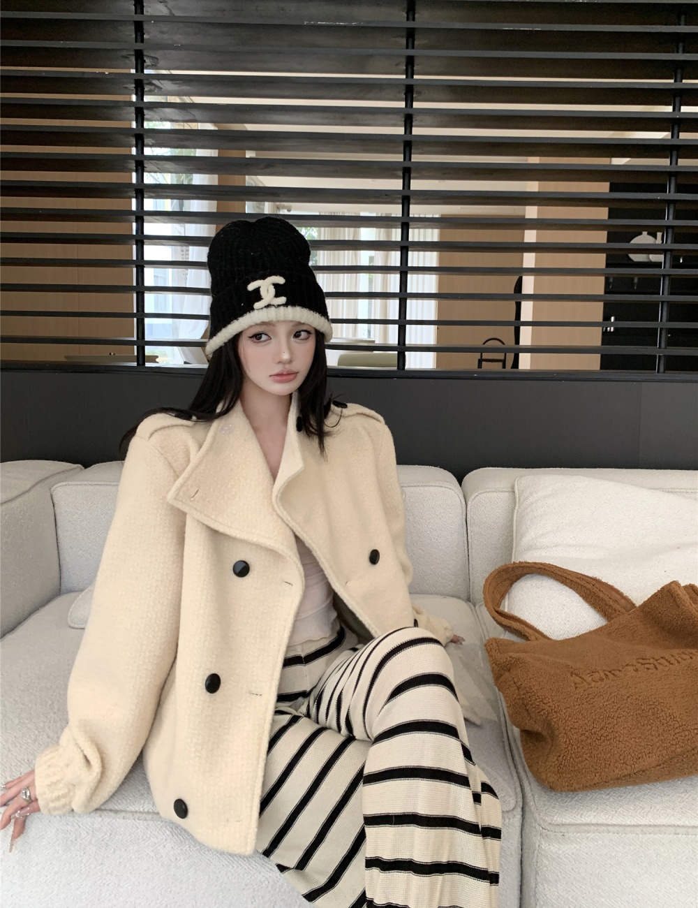 Thermal tender tops plush clip cotton coat for women