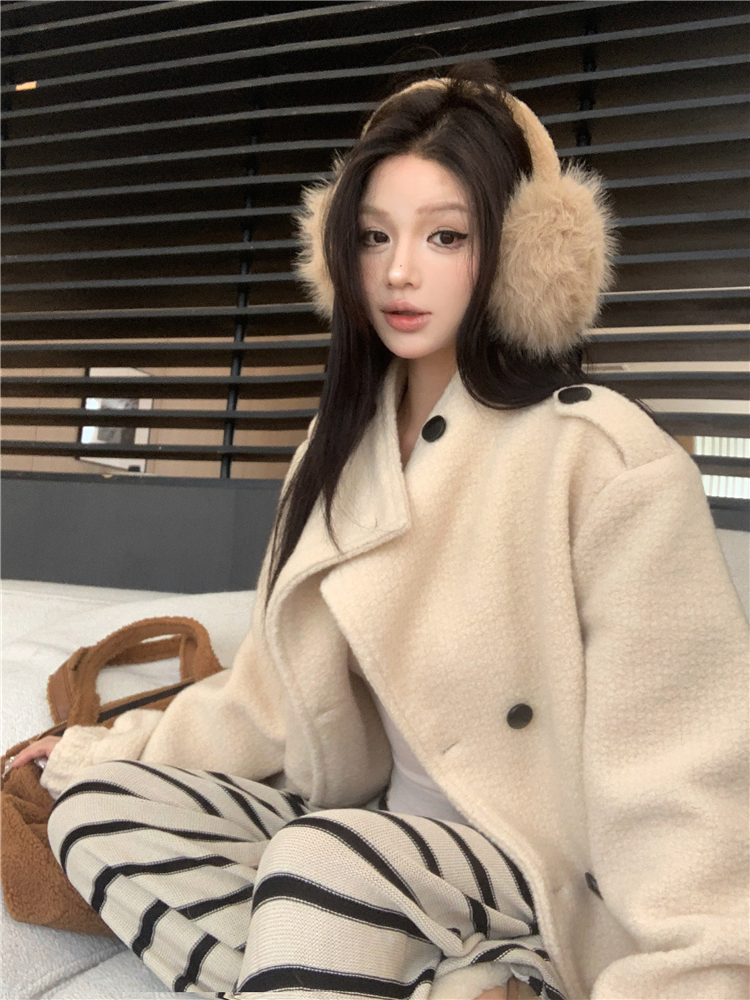 Thermal tender tops plush clip cotton coat for women