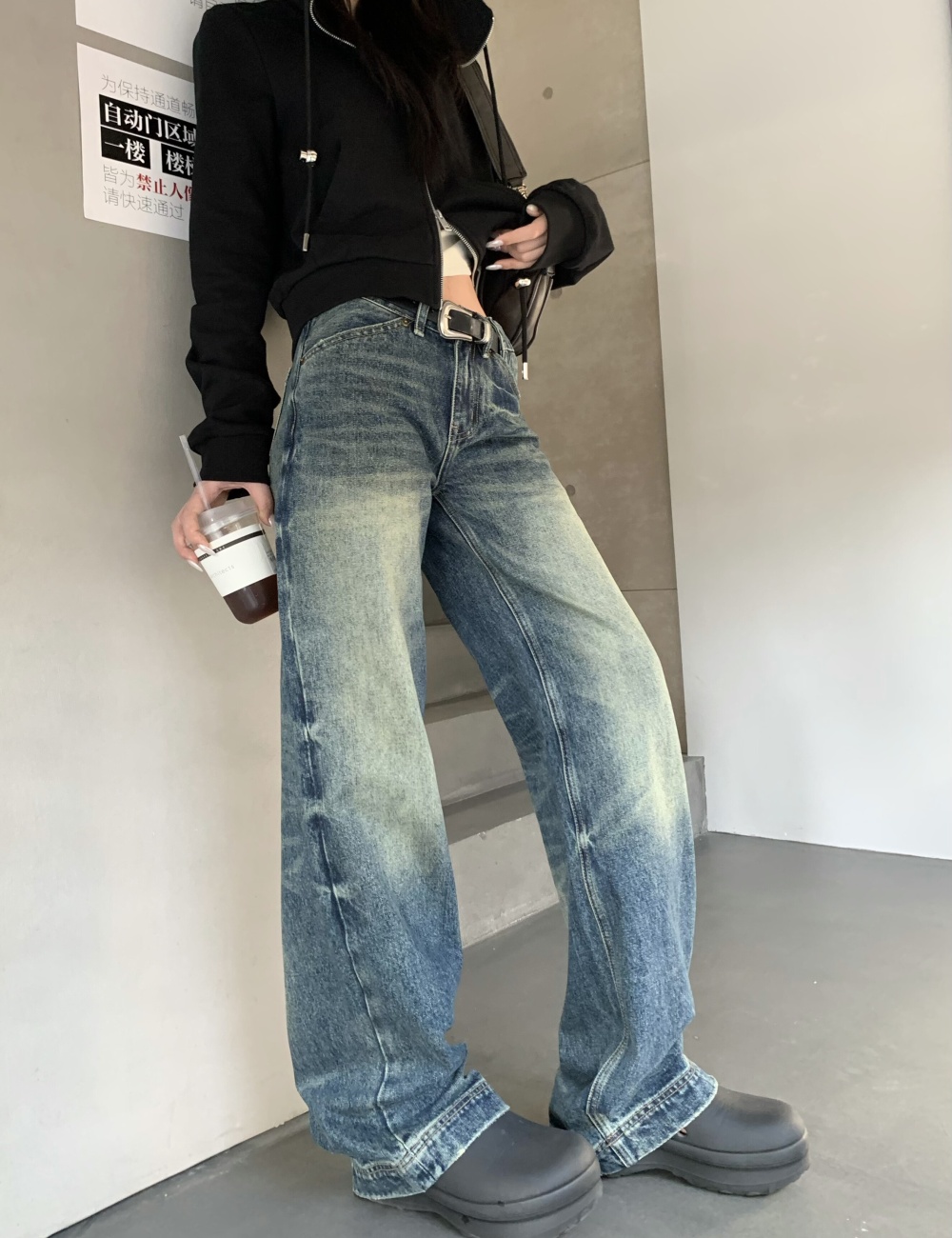 Low-waist casual pants American style jeans for women