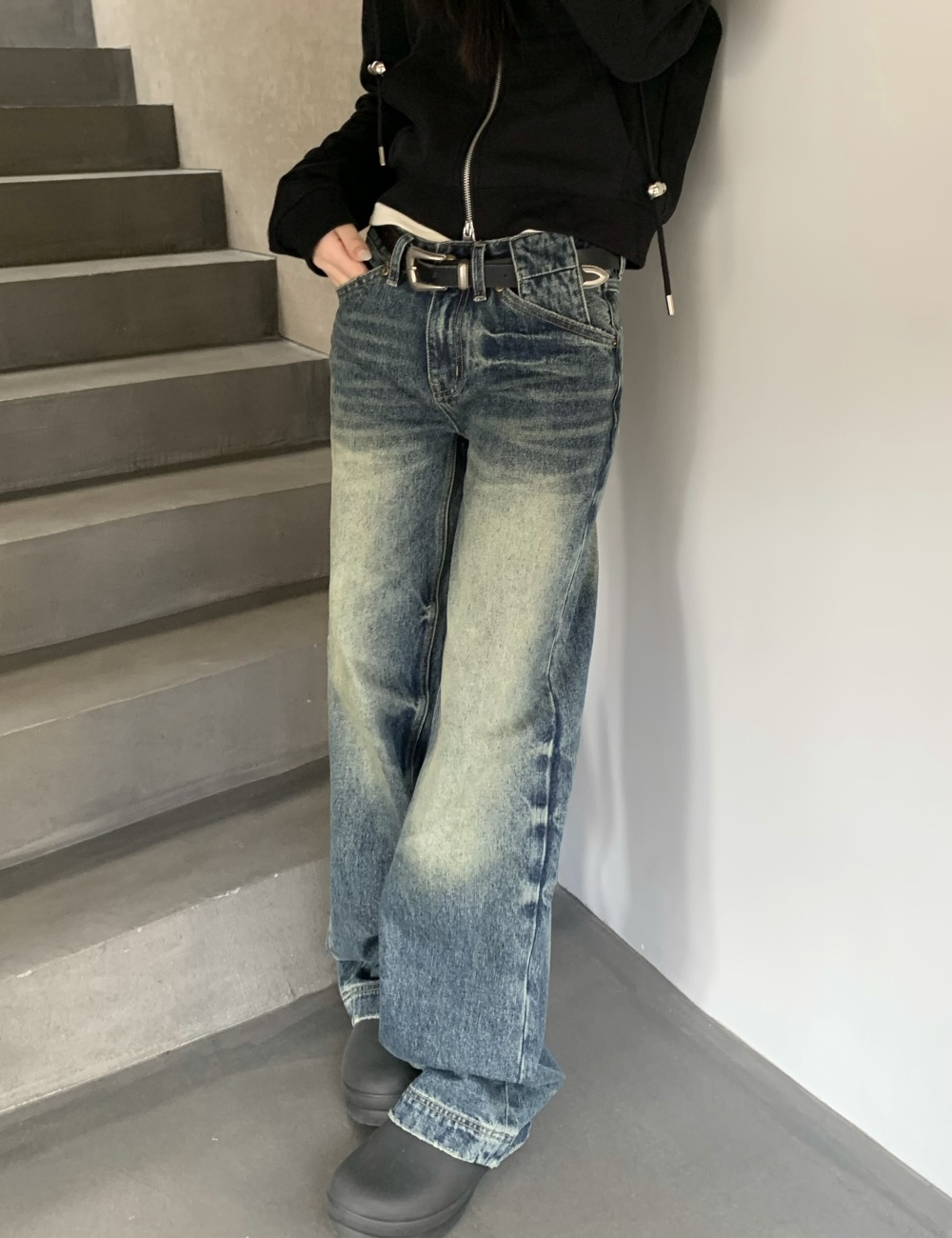 Low-waist casual pants American style jeans for women