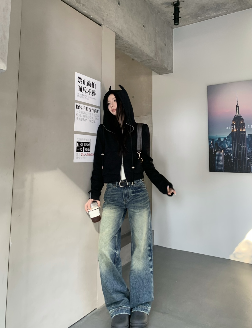 Low-waist casual pants American style jeans for women