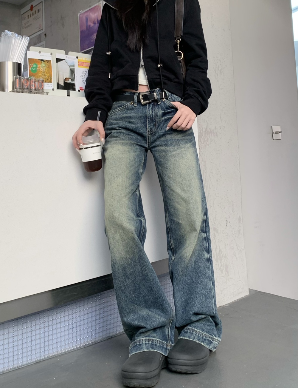 Low-waist casual pants American style jeans for women