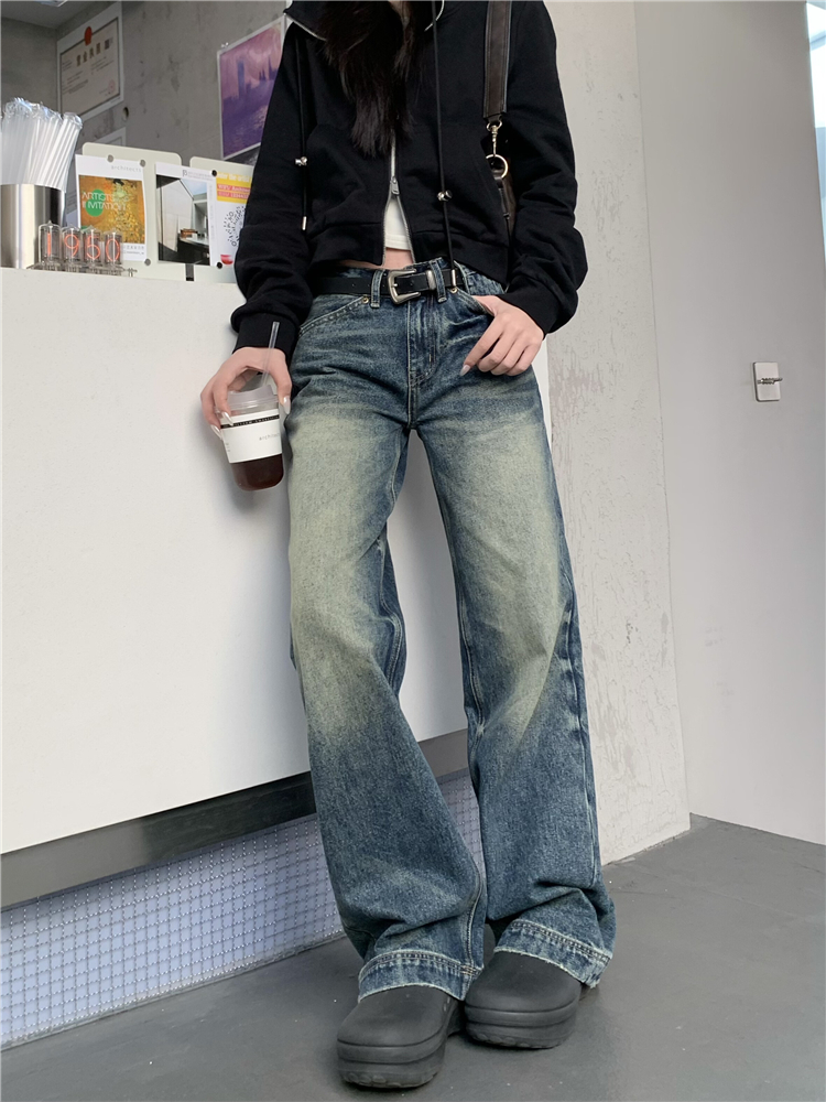 Low-waist casual pants American style jeans for women