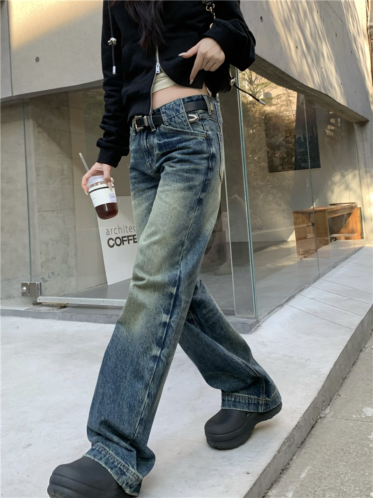 Low-waist casual pants American style jeans for women