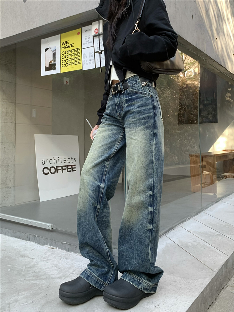 Low-waist casual pants American style jeans for women