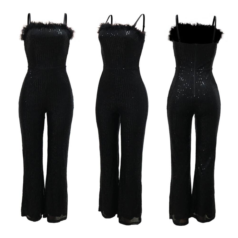 European style sequins sexy sling jumpsuit for women