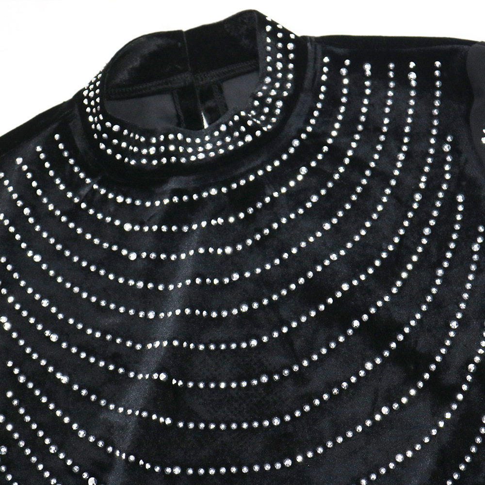 Rhinestone dress European style T-back for women