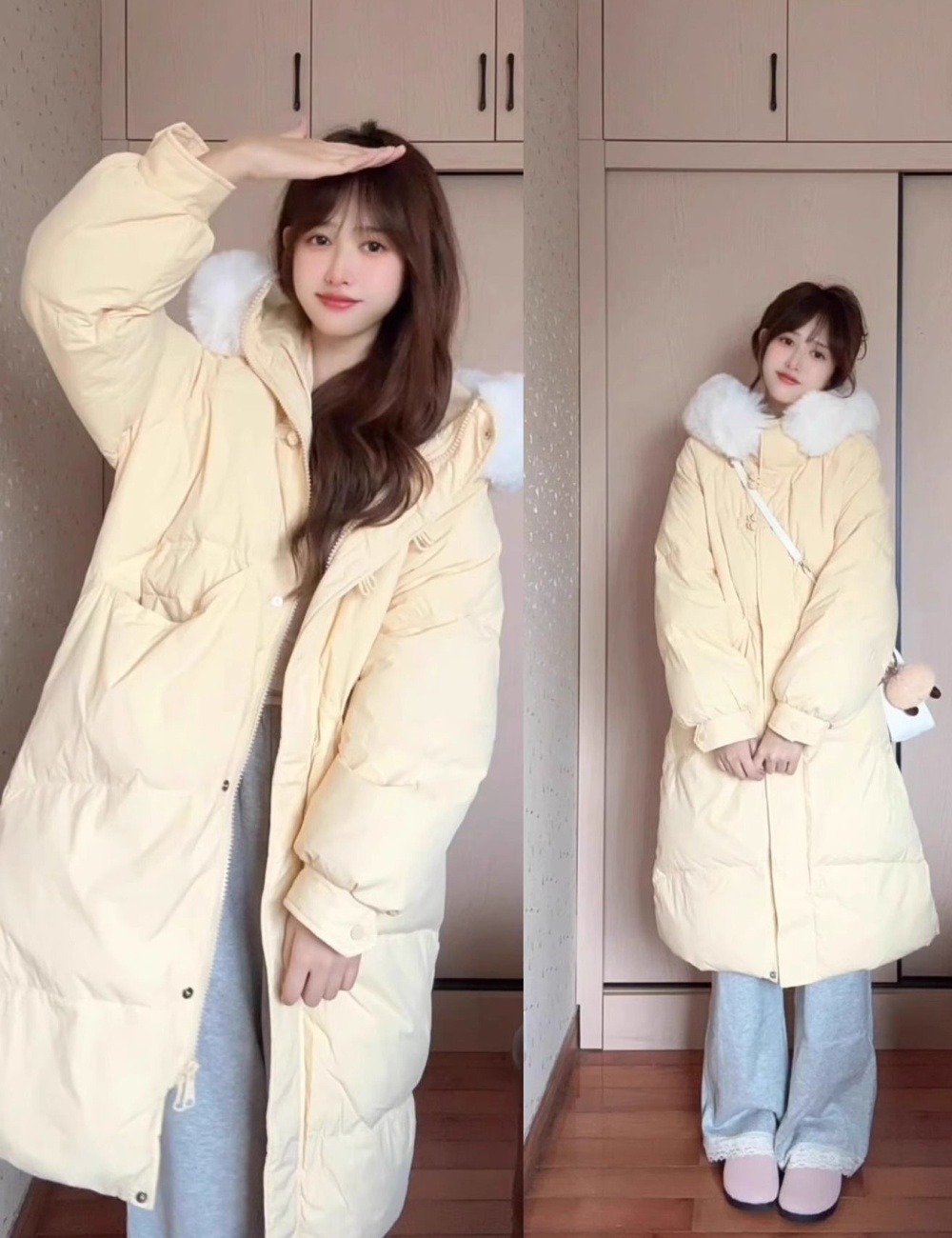 Hooded Korean style coat loose cotton coat