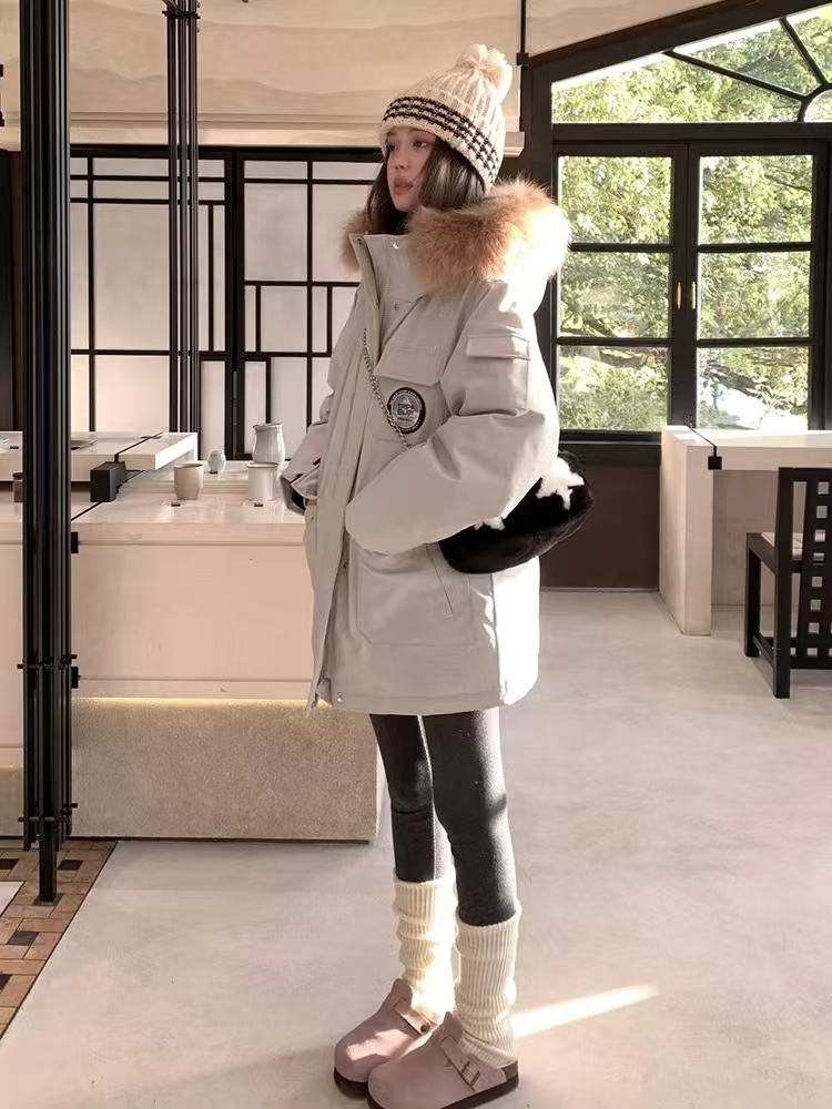 Thick Korean style winter cotton coat down long coat