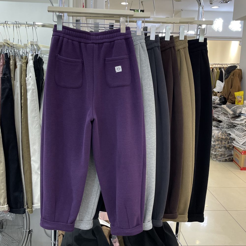 Wide leg harem pants slim sweatpants for women