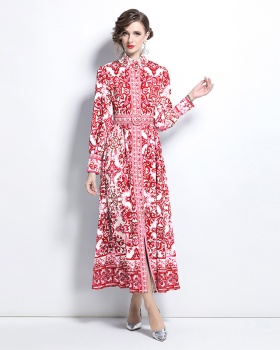 Fashion European style printing court style dress