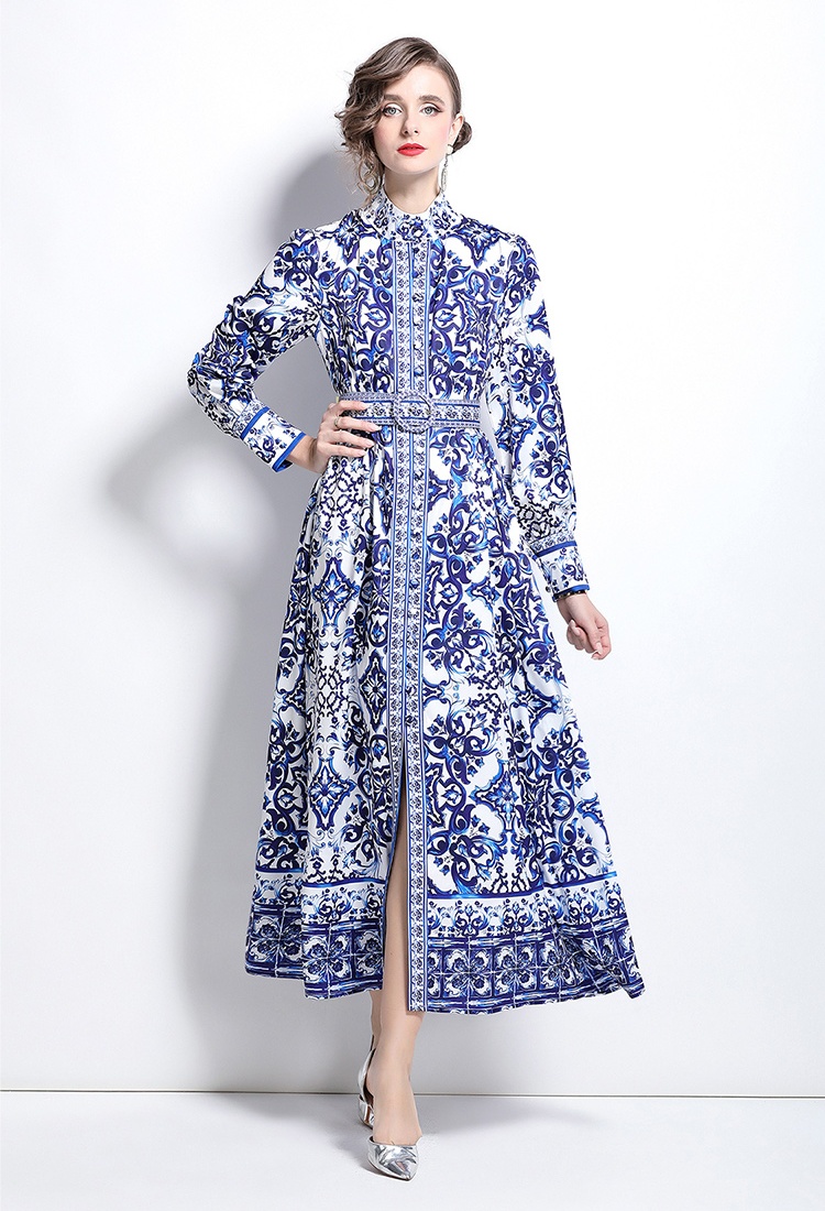 Fashion European style printing court style dress