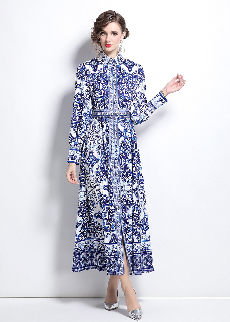 Fashion European style printing court style dress