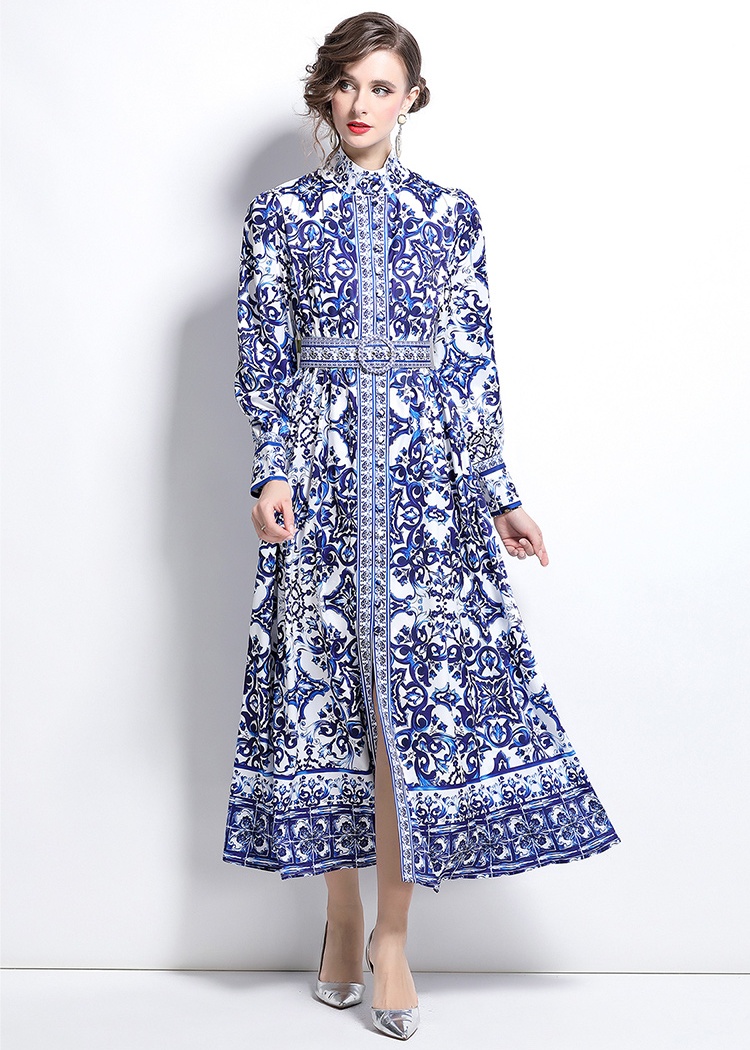 Fashion European style printing court style dress