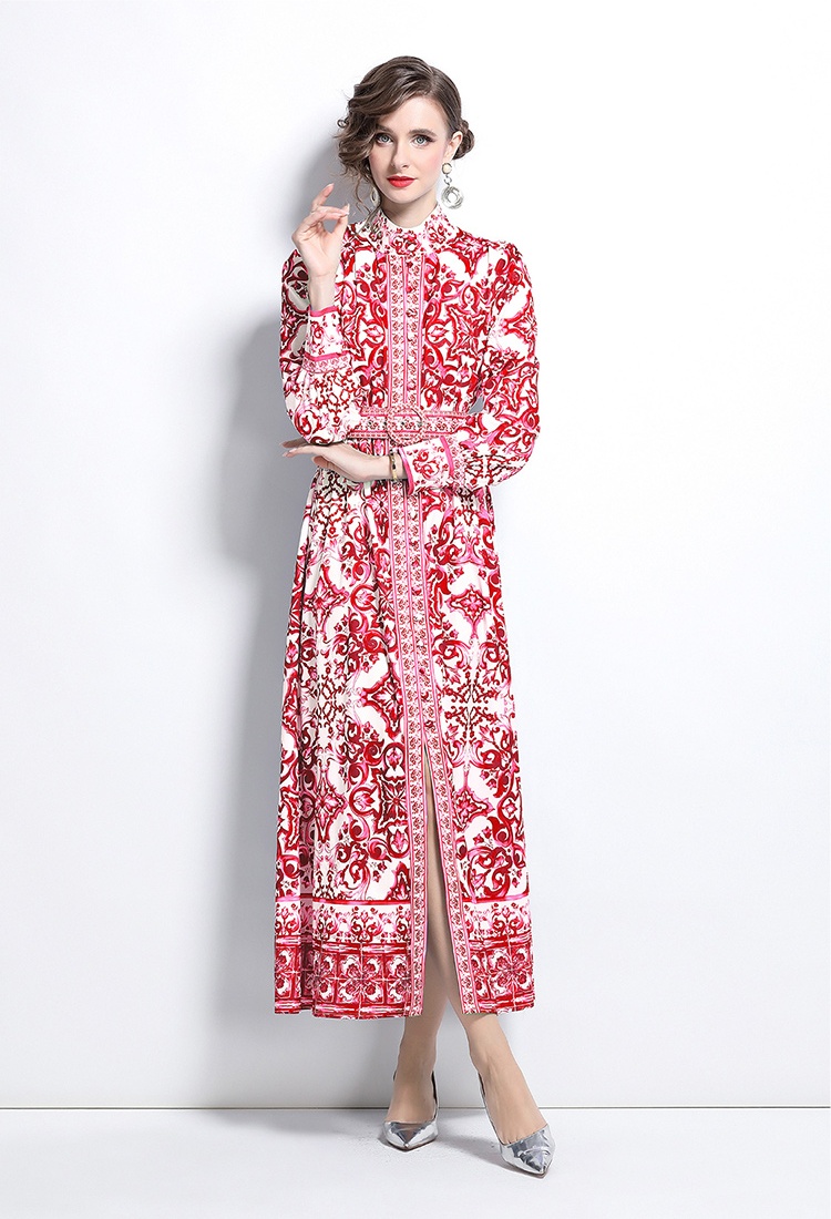 Fashion European style printing court style dress