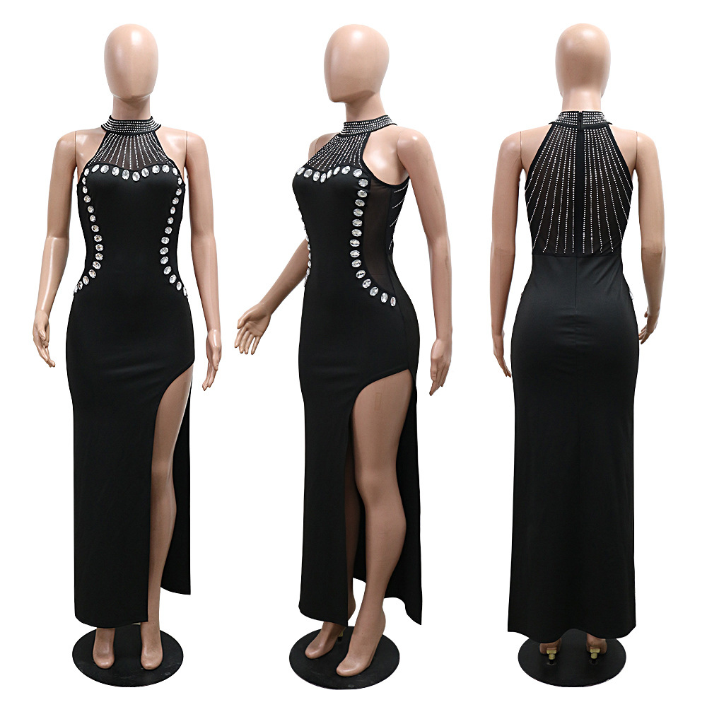 Split sexy dress European style evening dress for women