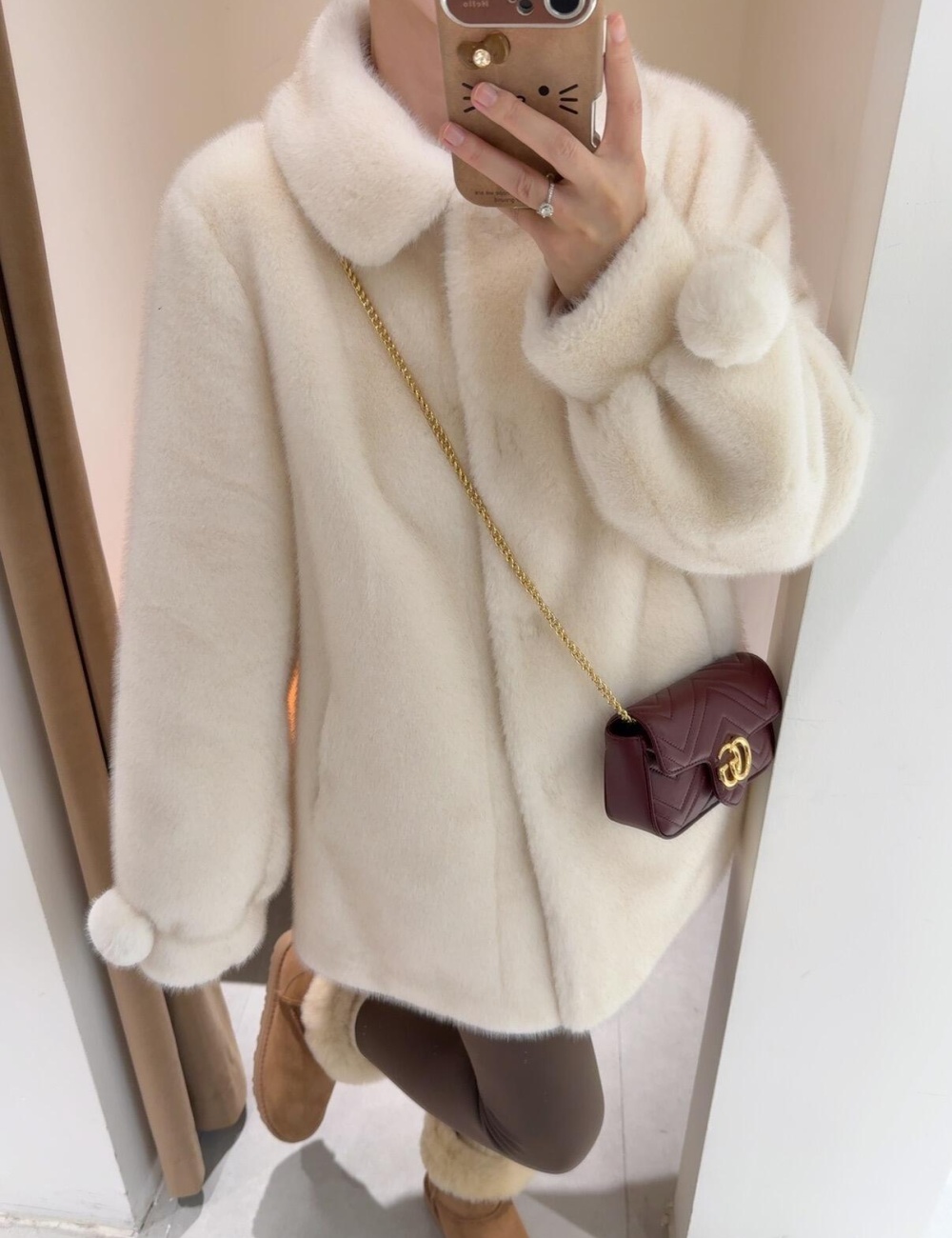 Velvet jacket long fur coat Korean style overcoat for women