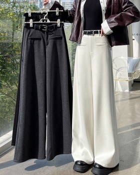 Straight pants suit pants woolen wide leg pants for women