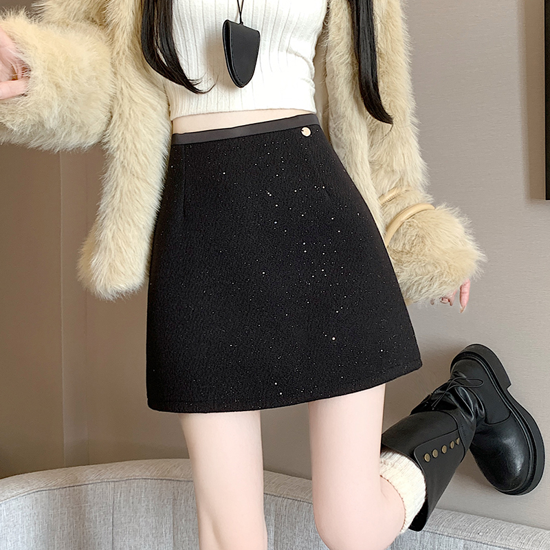 Woolen skirt autumn and winter short skirt for women