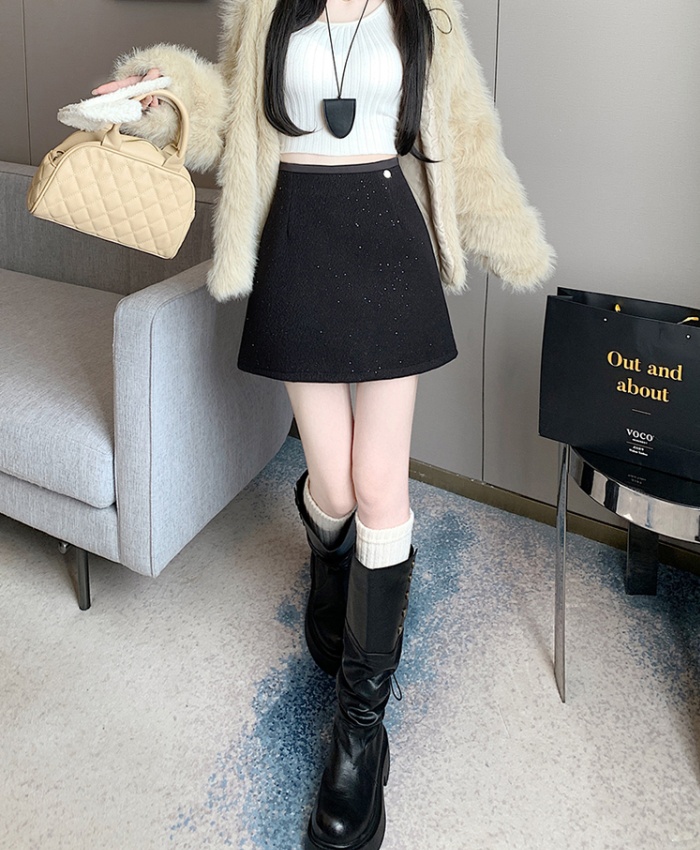 Woolen skirt autumn and winter short skirt for women