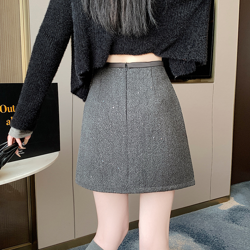 Woolen skirt autumn and winter short skirt for women