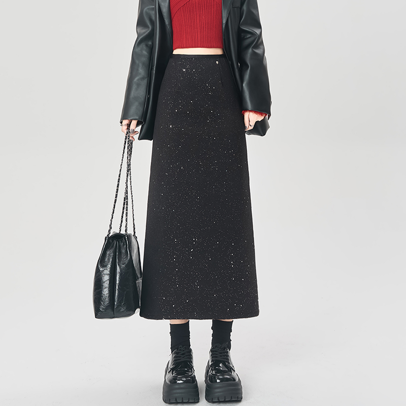 Autumn and winter after the split skirt for women