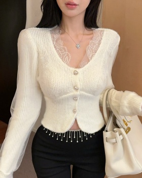 Knitted gauze tops tender winter cardigan for women