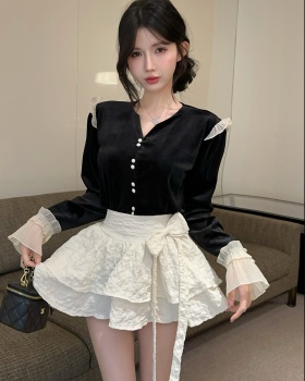 France style tops short skirt 2pcs set