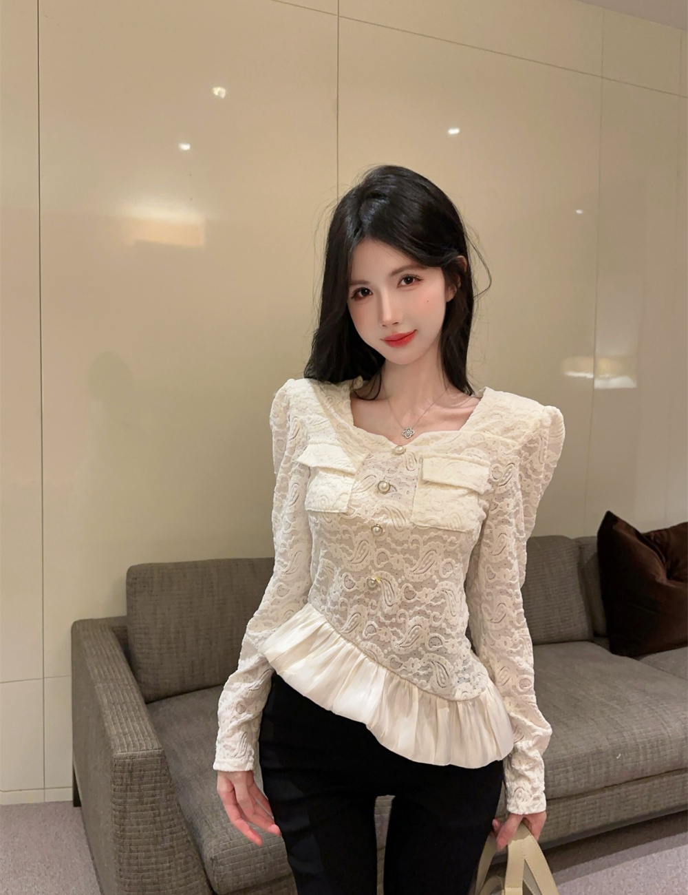 Splice shirts temperament bottoming shirt for women