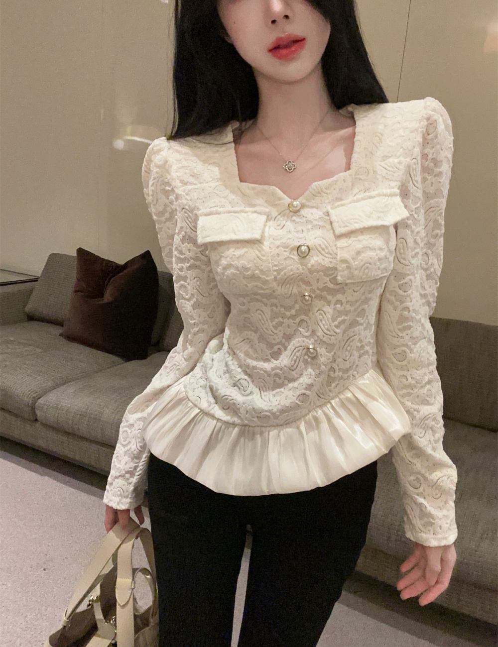 Splice shirts temperament bottoming shirt for women