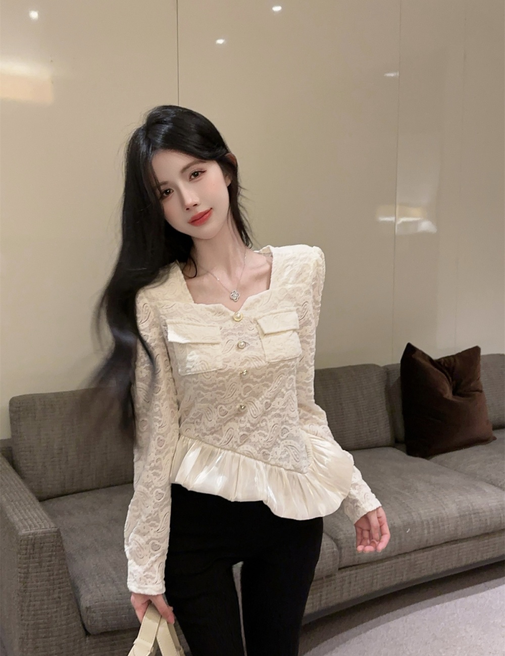 Splice shirts temperament bottoming shirt for women