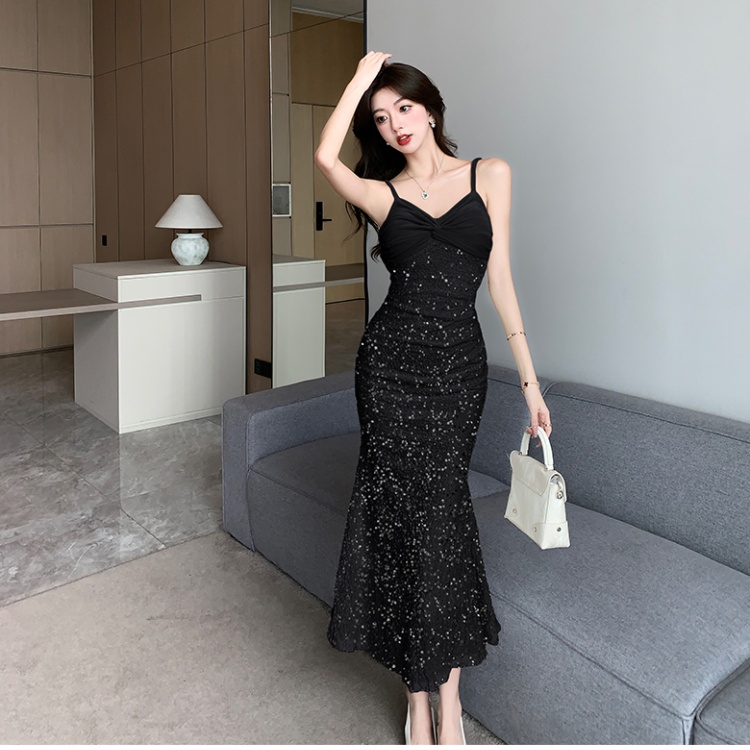 Sequins mermaid temperament ladies long dress