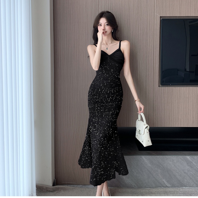 Sequins mermaid temperament ladies long dress