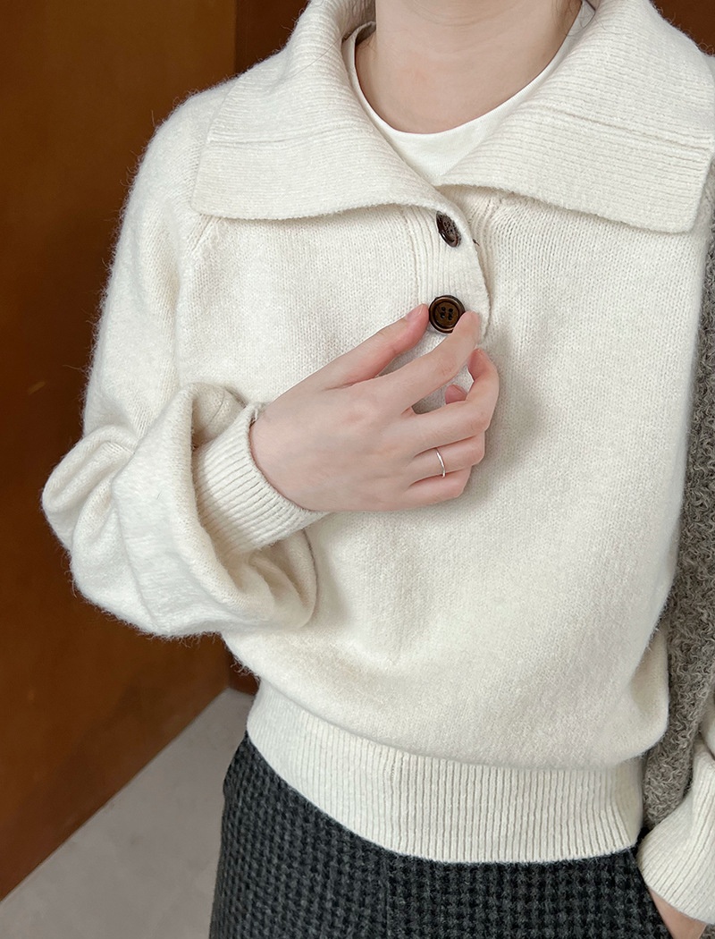 Pinched waist short autumn and winter sweater for women