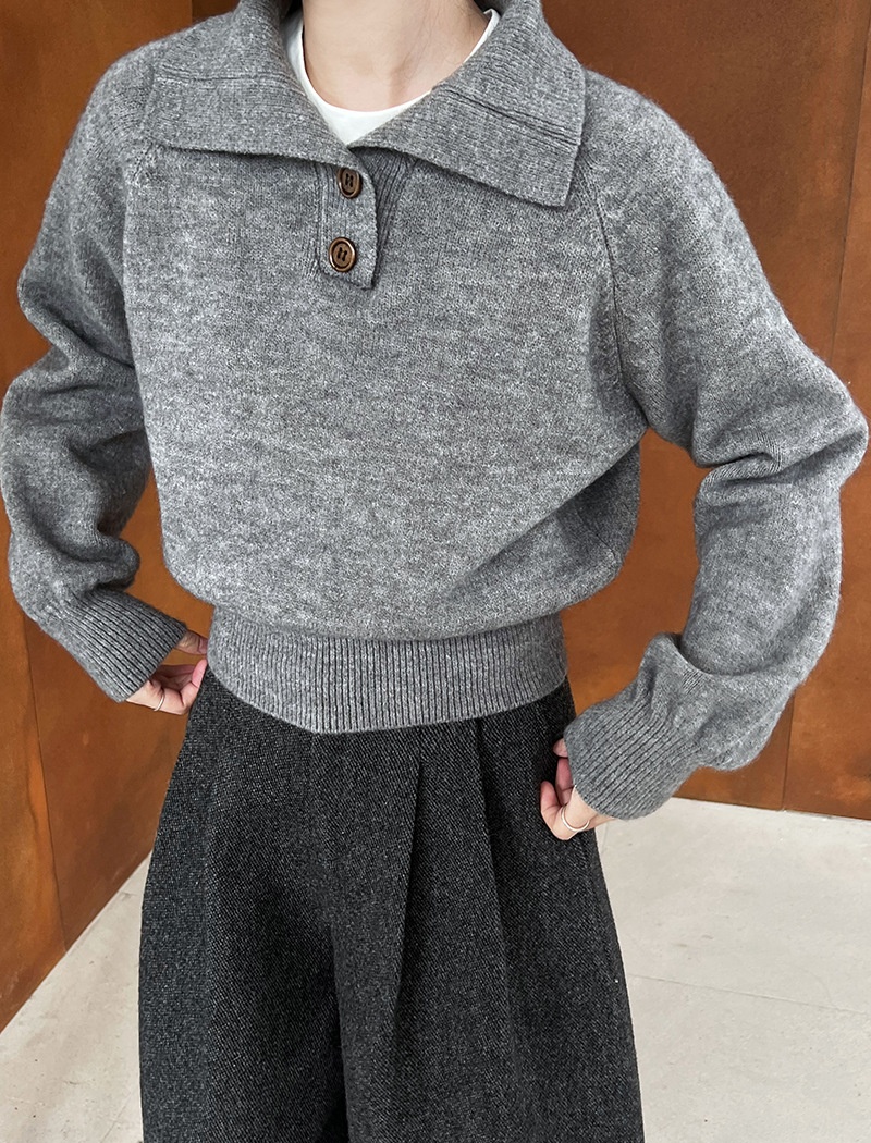 Pinched waist short autumn and winter sweater for women