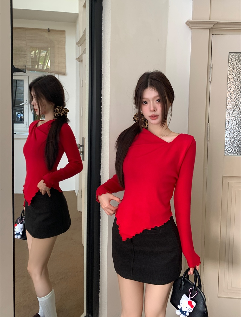 Enticement long sleeve sweater Korean style tops