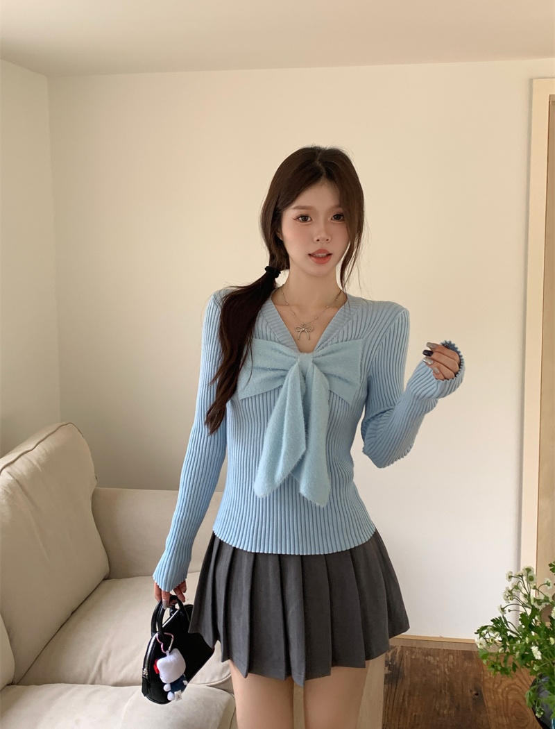 Bottoming knitted tops long sleeve sweater for women