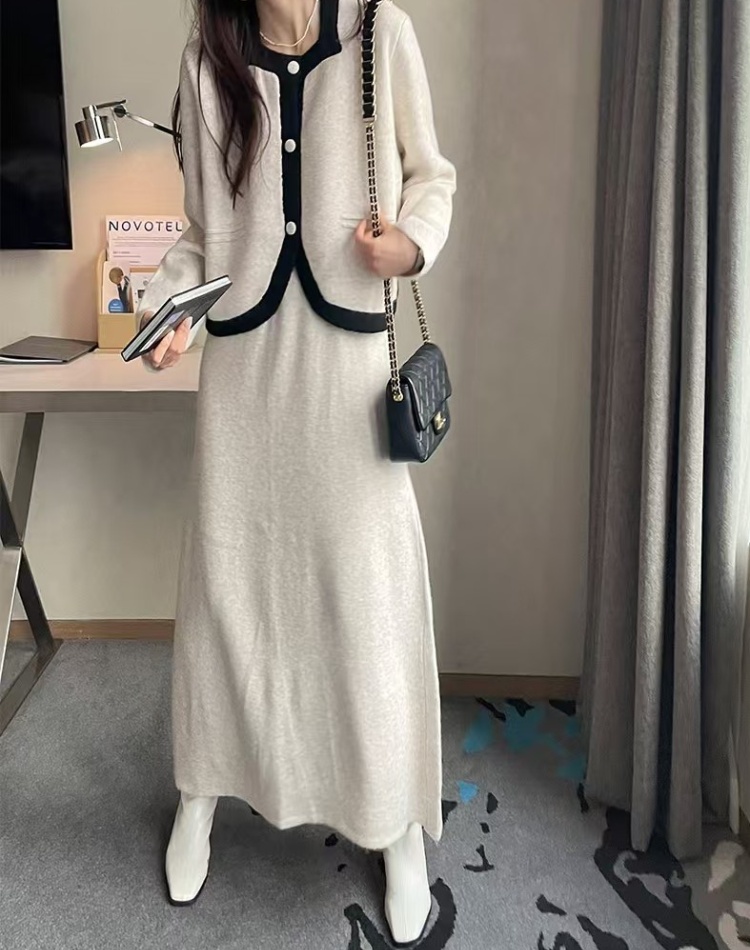 Chanelstyle Korean style tops France style long skirt 2pcs set