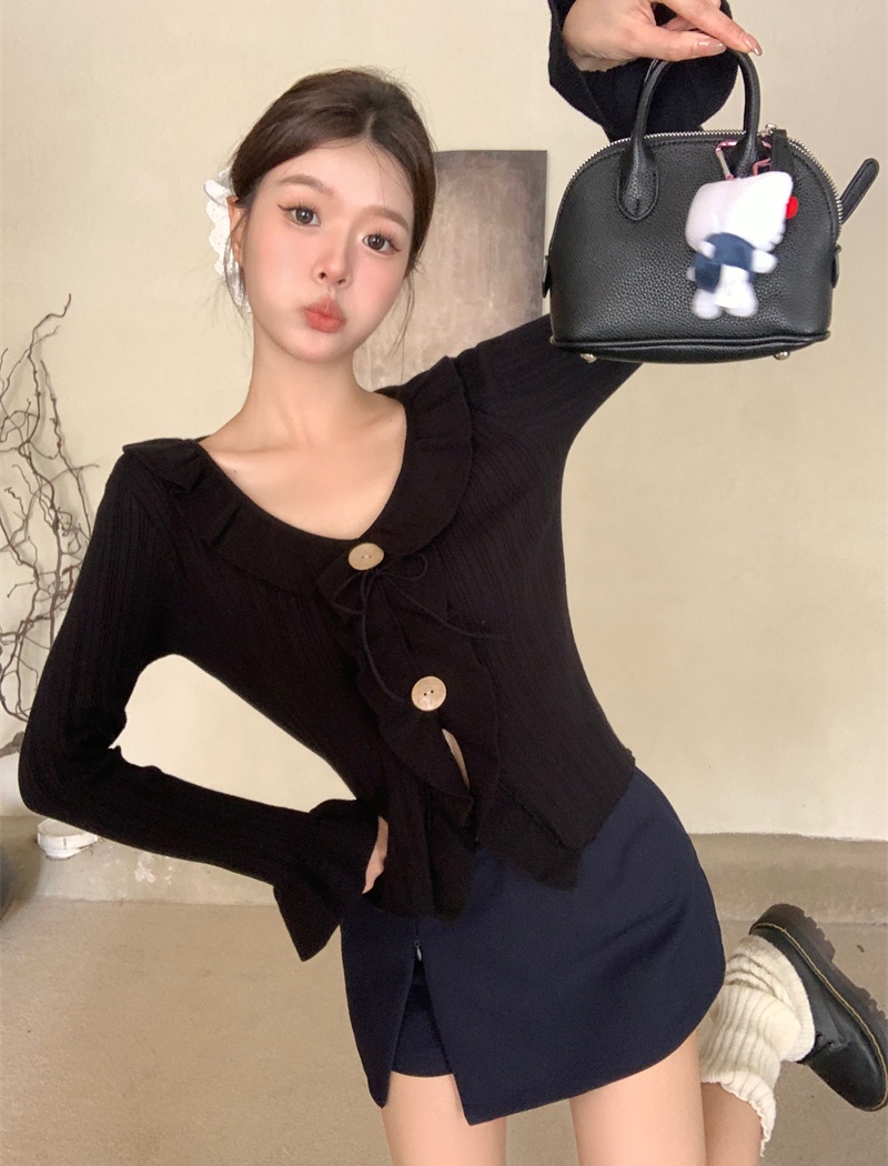 Wood ear bottoming shirt all-match tops for women