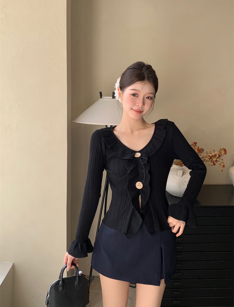 Wood ear bottoming shirt all-match tops for women