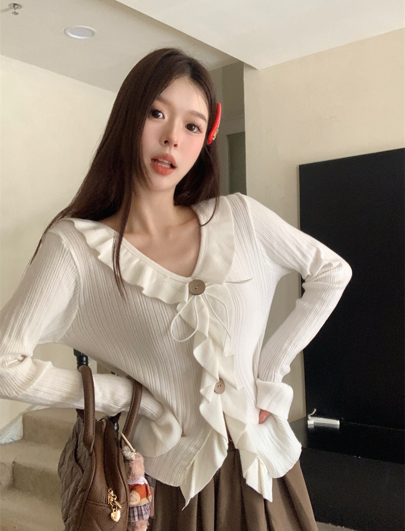 Wood ear bottoming shirt all-match tops for women