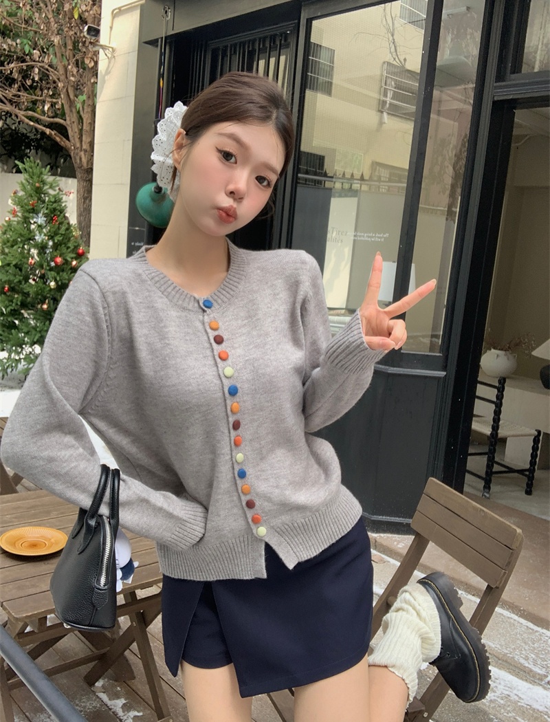 Loose Casual knitted tops unique niche coat