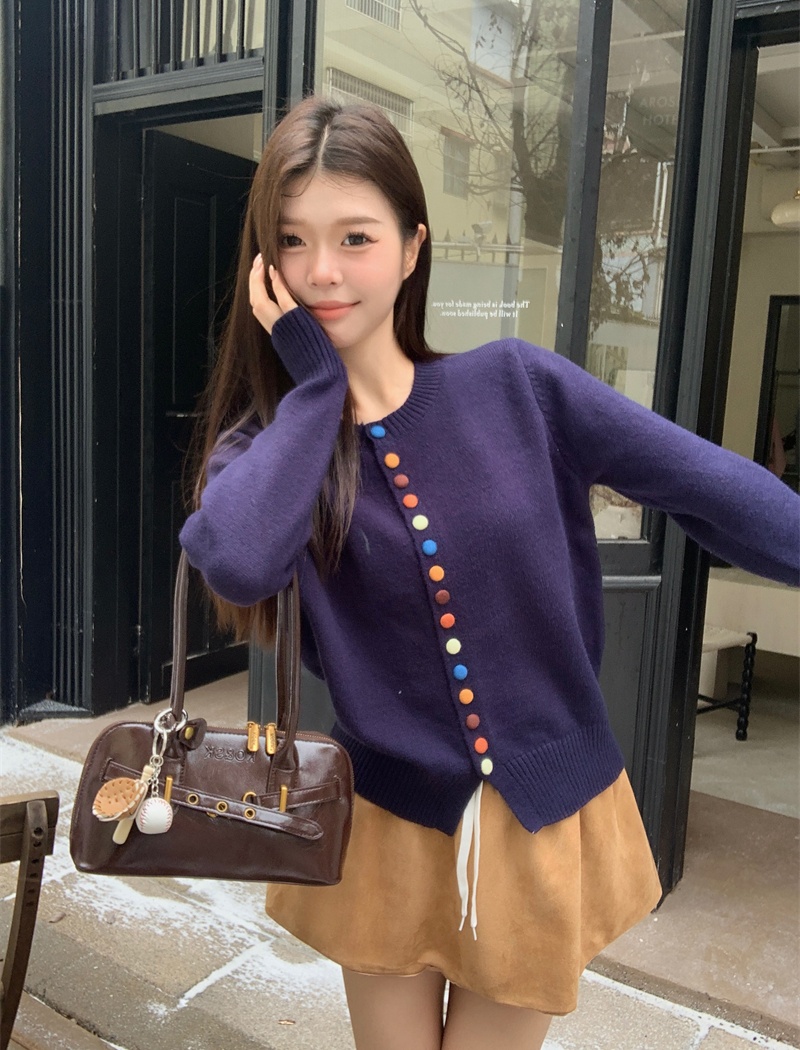 Loose Casual knitted tops unique niche coat