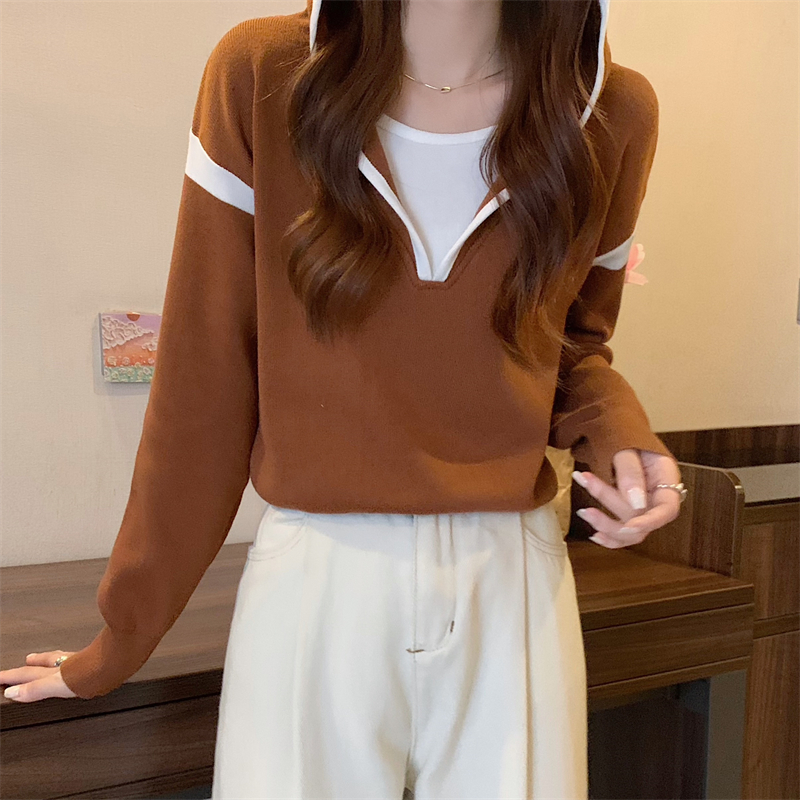 Autumn and winter Korean style sweater hooded tops