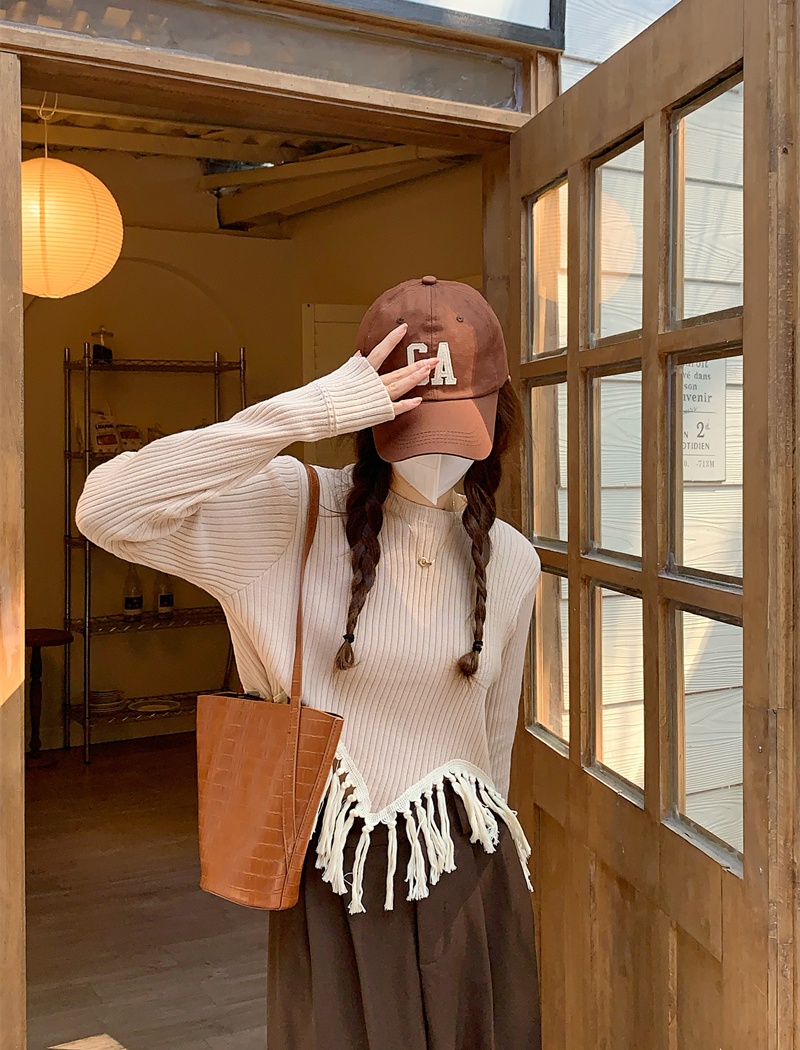 Korean style short tops loose sweater for women